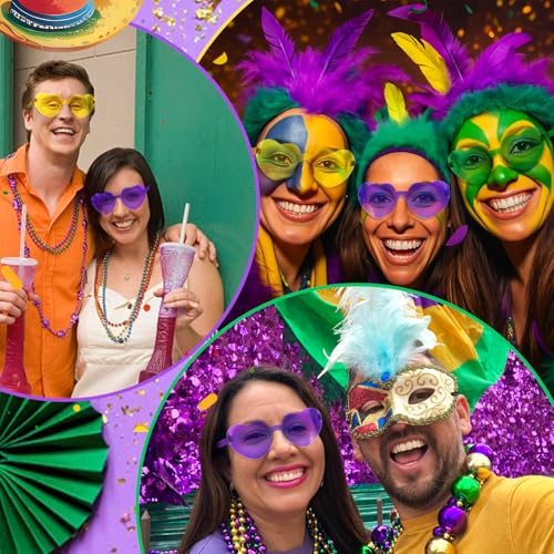Image of Heart Sunglasses 12 /18 /24 Pcs Heart Shaped Glasses for Women Cute Funny Party Glasses Party Favors Accessories