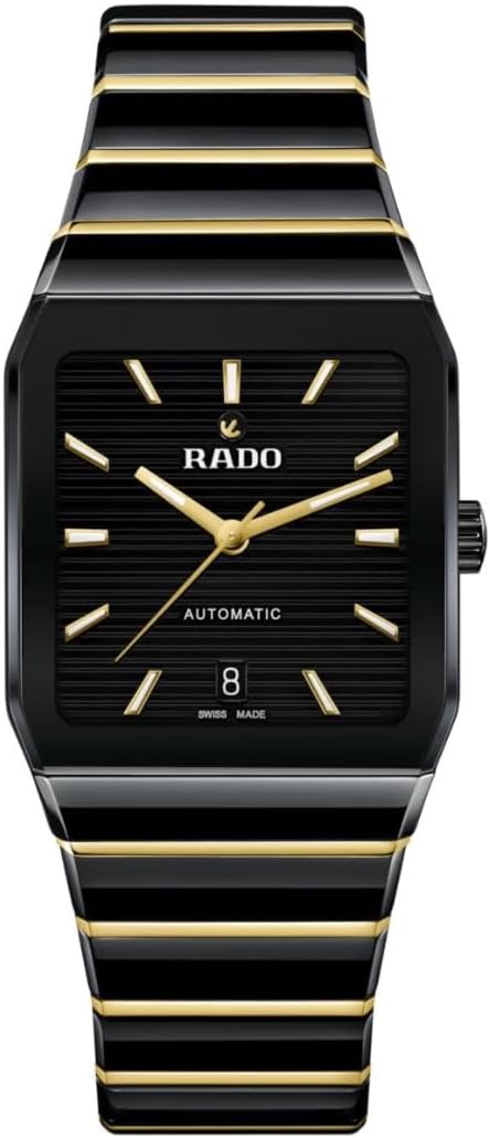 Rado - Anatom Automatic - Men - Swiss Watch - Metallised Sapphire Crystal - Polished Black High-Tech Ceramic Links and Polished Yellow Gold Coloured PVD Coated Stainless Steel Midd...