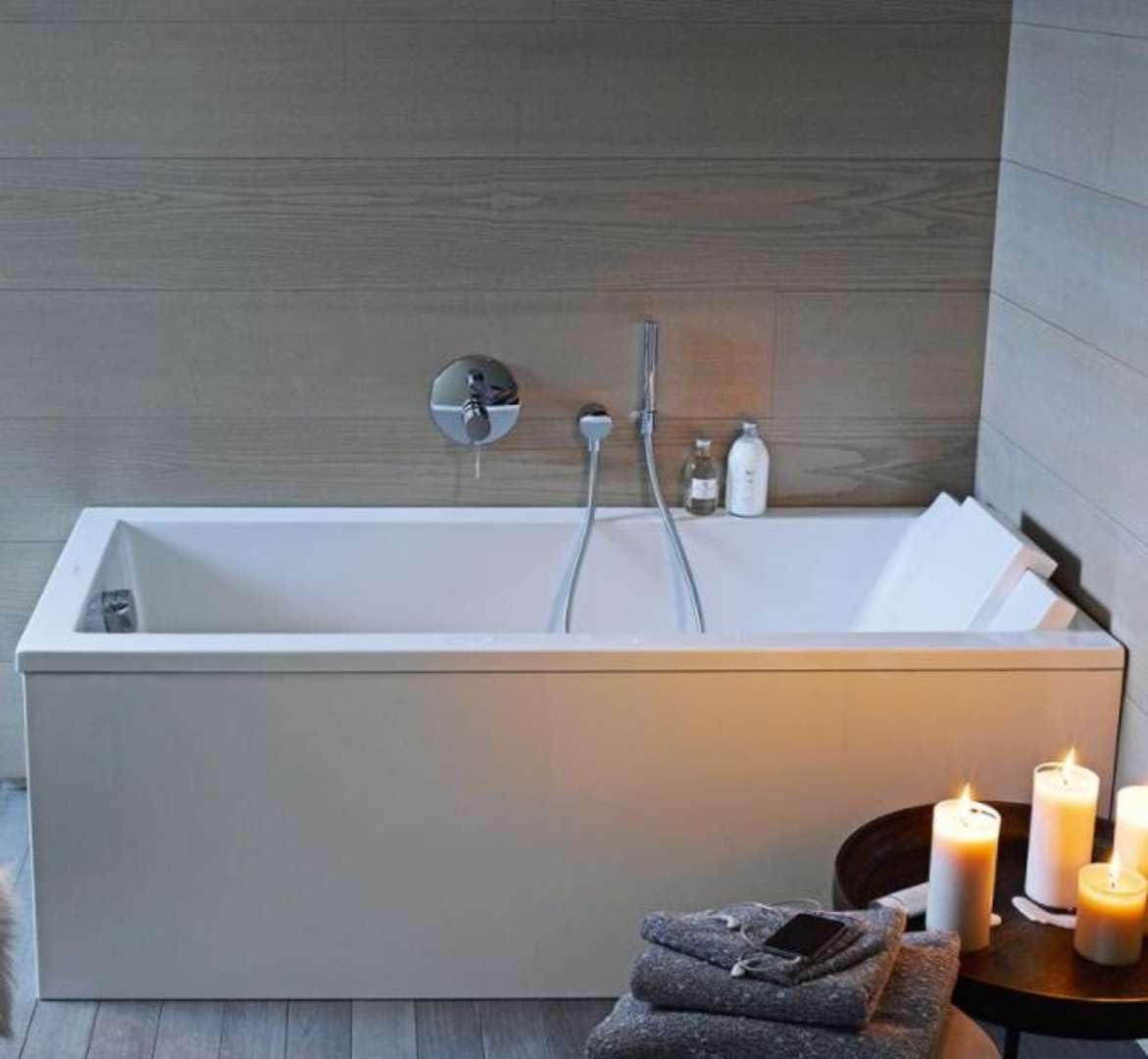 Duravit Baignoire rectangulaire Starck 170x90cm, un fond incliné, 700337, à encastrer, 700337000000000, 700337000000000