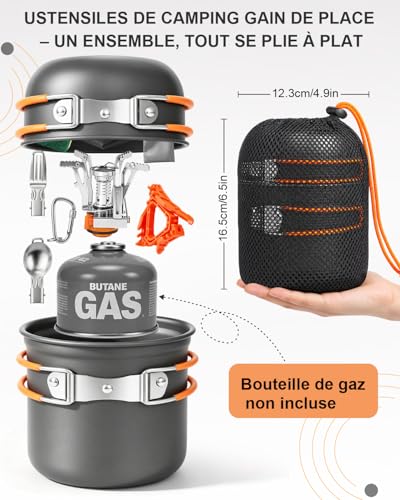 Ustensiles compact pour randonnée et kit vaisselle camping - 2
