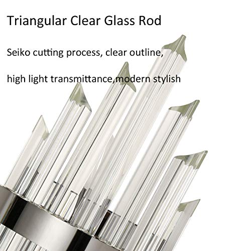 Holkirt Mid-Century Modern Wall Sconces Glass Rod Vanity Light Bedside Lighting Set Of 2 #TOP1