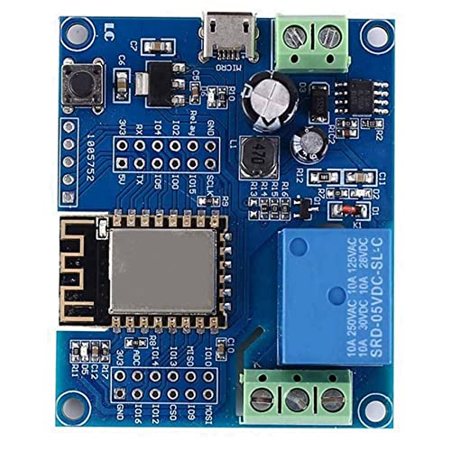 Módulo relé WIFI ESP8266 ESP-12F de CC 5V a 80V para control domótico IOT de 6 piezas 6