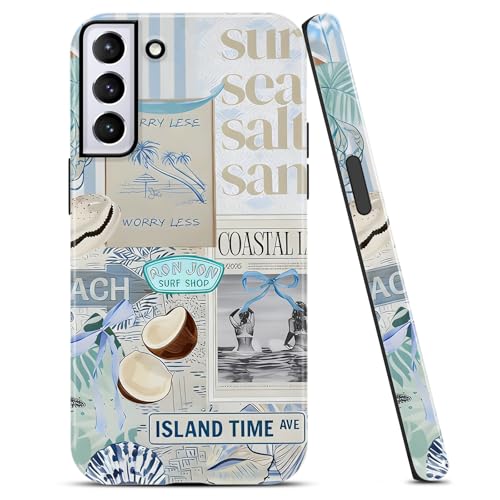 Coque Samsung Galaxy S21 pour la plage et l'été, protection hybride 2 couches