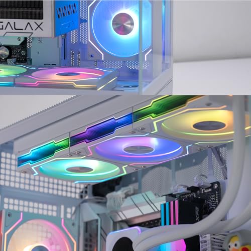 Image of Star Trall ARGB Computer Reverse Blade Case Fan,Double Sided Infinity Mirror Design Cooling Fan, 120mm CPU Case Fan PWM 800~1850RPM 58.36CFM HDB PC Case Fans(Black Reverse-3Pack)