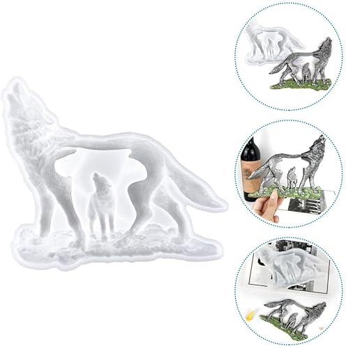 Miniatura 9 de VILLCASE Moldes de resina de silicona de lobo 3D, molde de silicona con forma de lobo para decoración de tartas, molde de jabón, decoración de arte