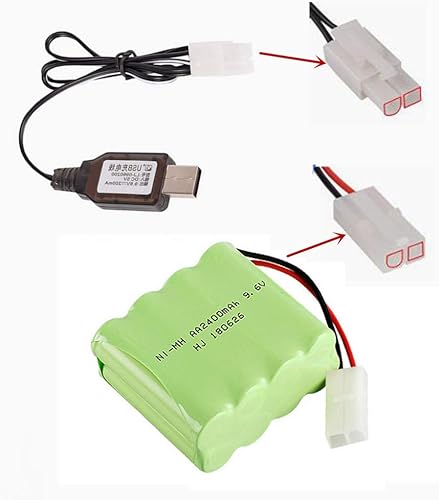 CBB 9.6V 2400mAh Ni-MH Batería recargable AA X Modo con conector Tamiya estándar para HuanQi 781 728 RC 1:24 M1A2 Tanque de juguete