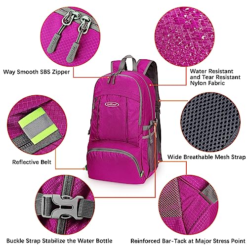 Image of G4Free 40L Lightweight Packable Hiking Backpack, Waterproof Travel Daypack | Water-Resistant Polyamide, Size: 18.9*12.9*9.4inch(L*W*H), 100% Waterproof Wet Pocket, Travel, Climbing, swimming