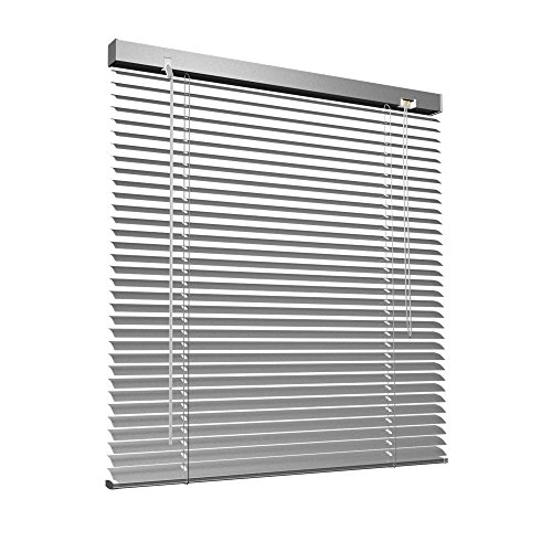 Victoria M. Persiana de Aluminio, Veneciana Fijación sin Taladrar, Incluye Clips de Sujeción Klemmfix, 90 x 175 cm, Plata