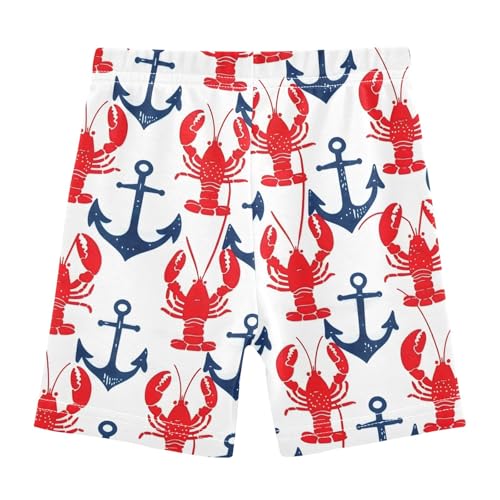 Cartoon Ocean Lobster Girls Shorts Elastic Waist Sports Shorts Girls Leggings Pants for 4-10 Years2