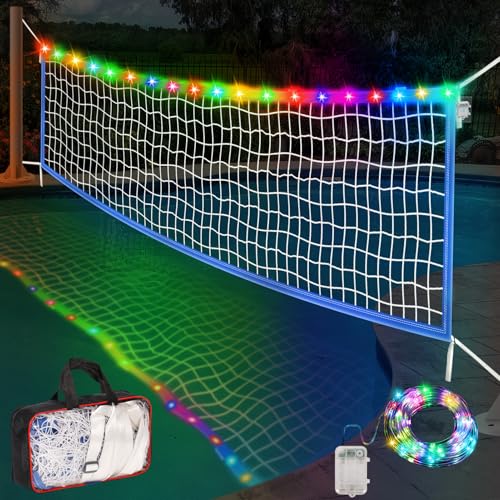 Filet de piscine lumineux pour vos soirées volleyball en été