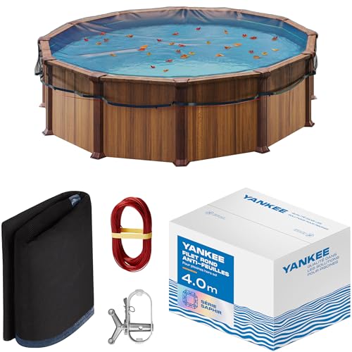 Yankee Filet à Feuilles pour Piscine Ronde - Maille 0,4 cm | Bâche de Protection Piscine Hors Sol | Empêche Feuilles & Débris | Filet Durable...