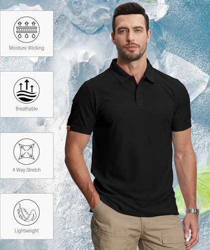 Image of ZITY 5 Pack Mens Polo Shirt Short Sleeve Sports Golf Tennis T-Shirt Moisture-Wicking Summer Shirts