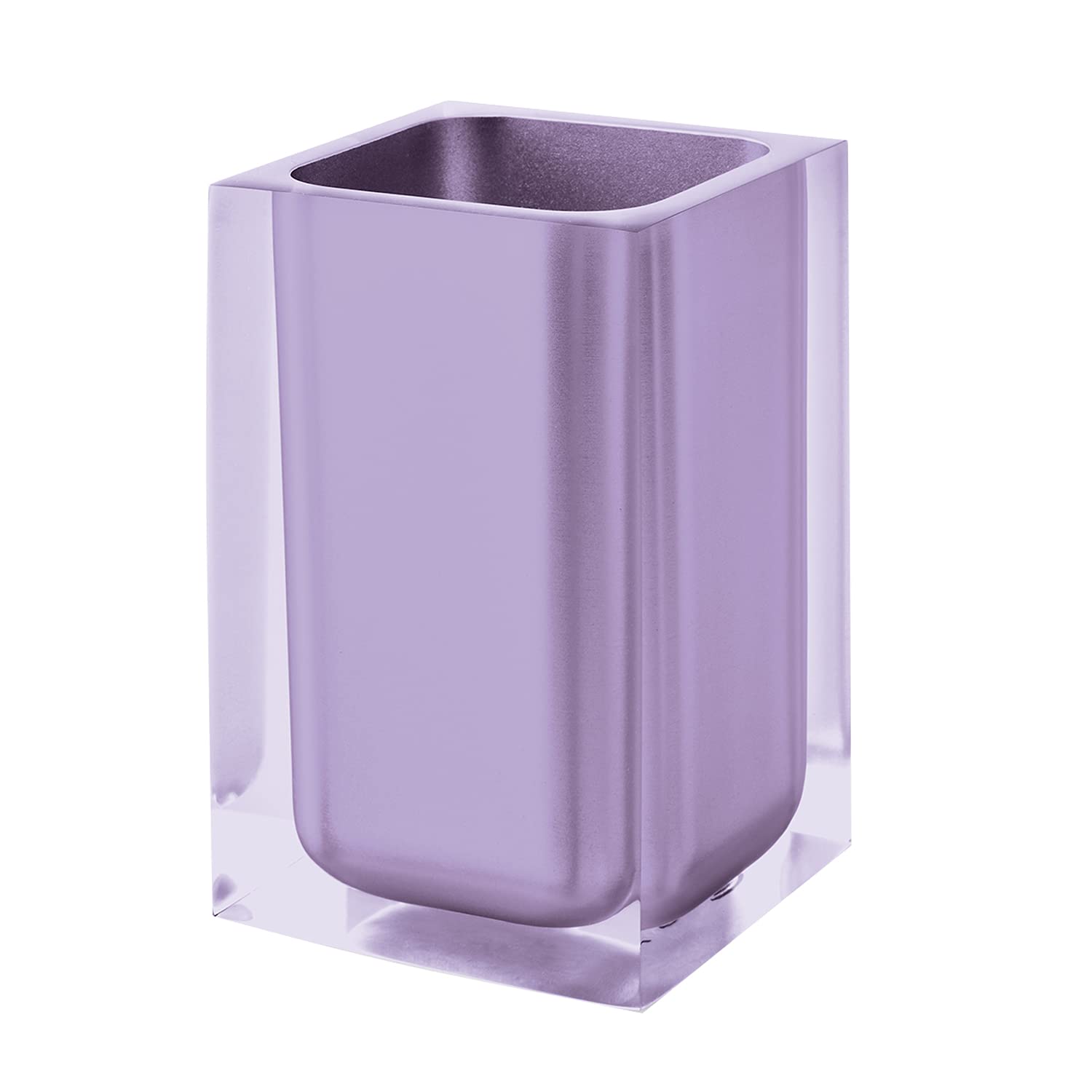 Gedy Lilac, Auckland Bathroom, Dimensions and Weight: 11 x 7.2 x 7.2 cm & 0.25 kg, Transparent Resin Toothbrush Holder, R&D Design, Handmade, 2 Years Warranty, Unique