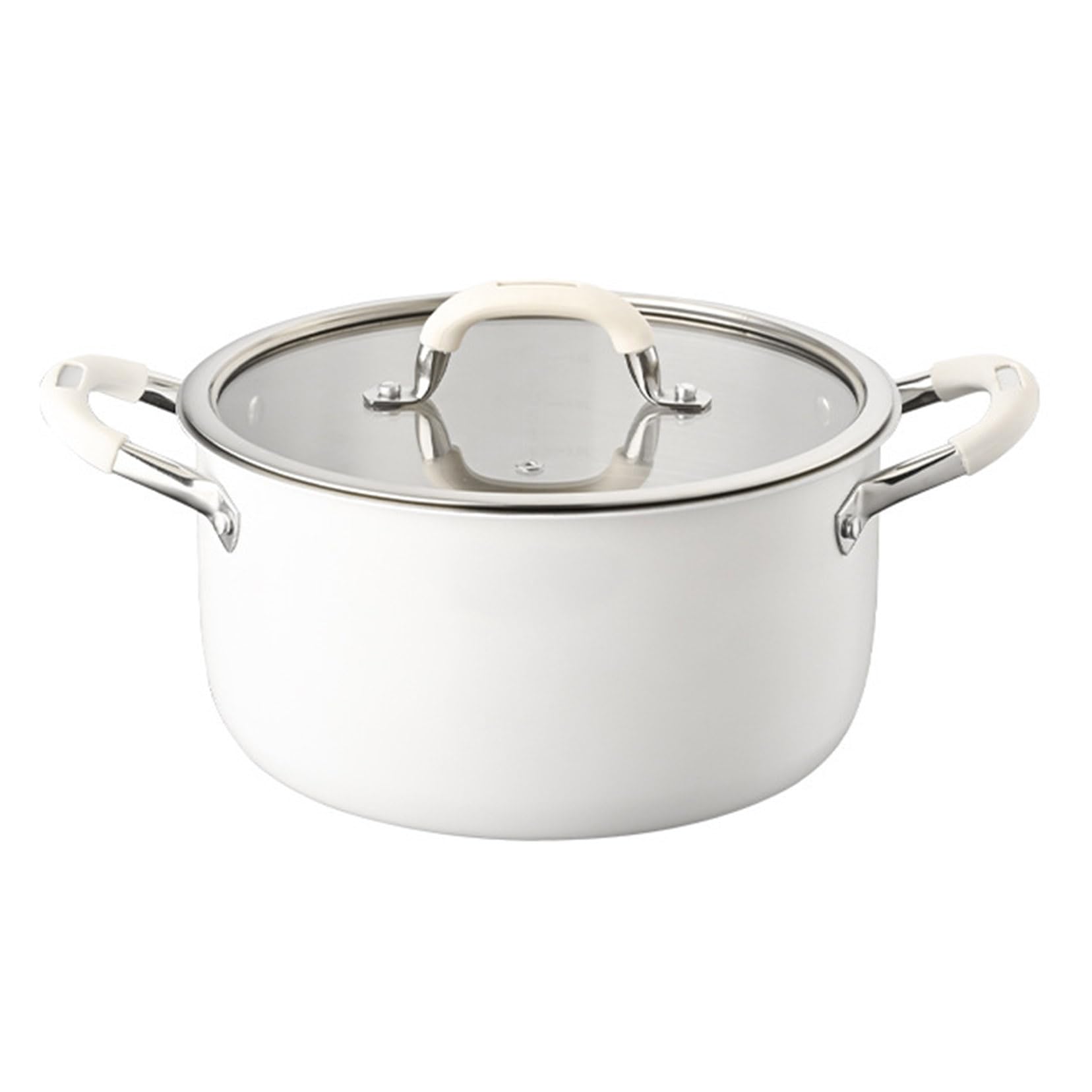Olla de sopa de acero inoxidable de 24 cm de tres capas con asa para inducción