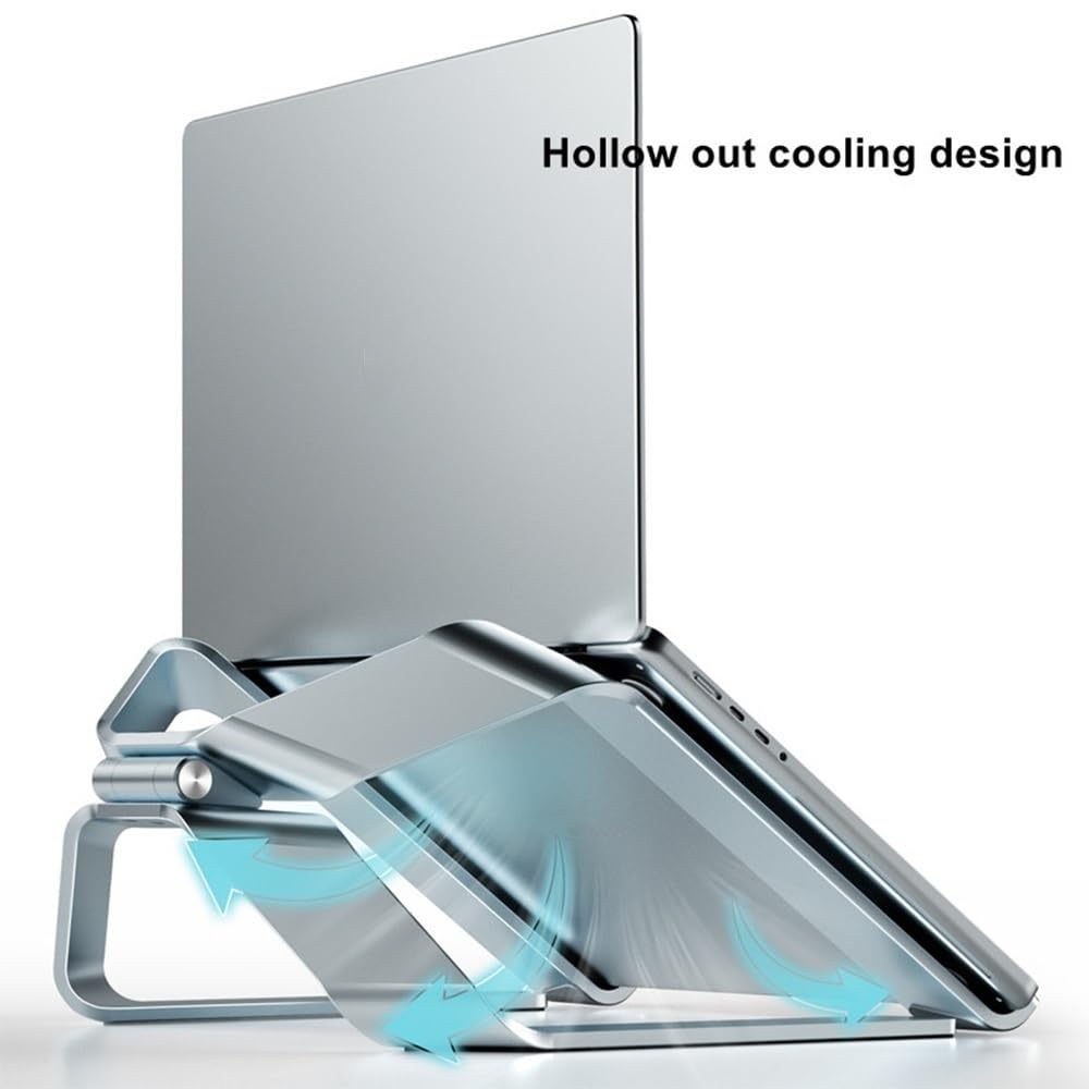 Supporto per laptop, Supporto for laptop regolabile in alluminio, supporto di raffreddamento ergonomico,Accessori per scrivania da ufficio