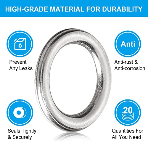 20Pcs Transmission Drain Plug Gasket Oil Crush Washer Seal Rings Replacement For Toyota Lexus 4Runner Sequoia Tacoma Tundra Lexus Gs450H, Is F, Is250/350, Ls430, Ls460, Replaces# 35178-30010, M12 #TOP3