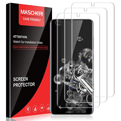 MASCHERI Protector de Pantalla para Samsung Galaxy S20 Ultra 5G (6.9'') HD película Blanda Clara, [3 Unidades] TPU Clear Soft Protector Pantalla para Samsung S20 Ultra