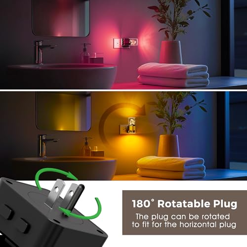 Image of L LOHAS LED Night Lights Plug into Wall, Dusk to Dawn Sensor Nightlight, 9 Colors Changing,Adjustable Brightness,Acrylic Decorative Night Lights for Bathroom,Wedding,Birthday Gift