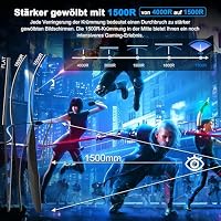 Minifire Gaming Curved Monitor 24 Zoll, 160Hz, Curved Gaming Monitor 1500R, 1Ms, sRGB110%, FHD 1080P Computer Screen, VESA Compatible, Eye Care Adaptive Sync HDMI＆DP Ports （MFG24C1L ） – Ansicht 3