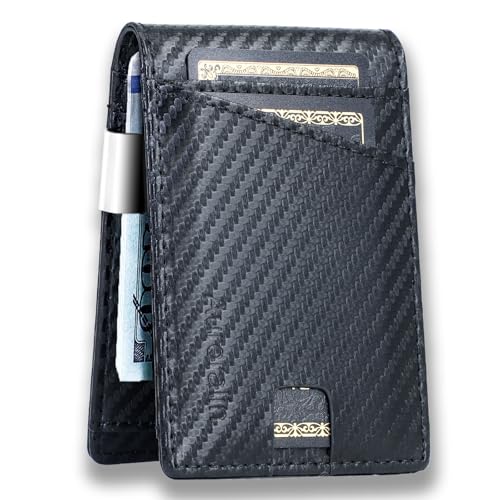 Wallet for Men,Mens Ultra Slim Wallet with Money Clip,leather wallets gadgets for men,RFID wallet with 12 card slots credit card holder,minimalist wallet for men with Gift Box