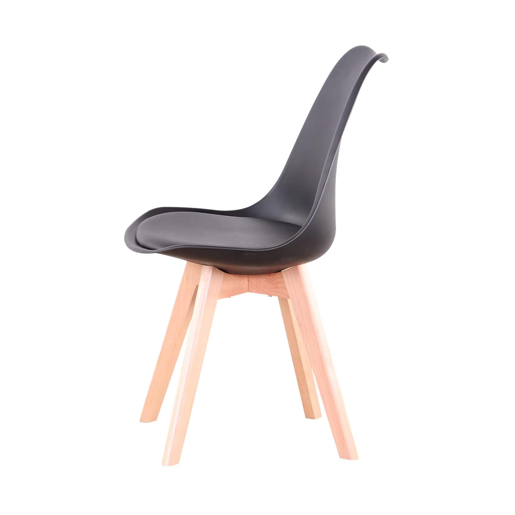 GrandCA HOME Set da pranzo Tavolo da pranzo con 4 sedie, Tavolo da pranzo rotondo in legno 100 * 100 * 75 cm, 4 sedie con schienale alto, Gambe in legno di faggio, (Marrone scuro + Nero)