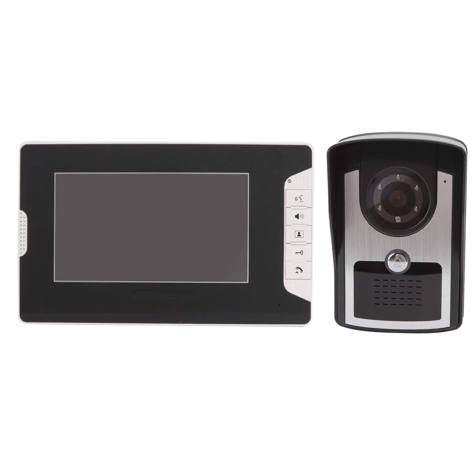 TOPINCN Video-Gegensprechanlage mit Türklingel, 16 Klingel-Infrarotkamera, LCD-Display, Nachtsicht, Freisprechmonitor für Haussicherheit (EU-Stecker)
