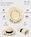 Brook + Bay Foldable Beach Hats for Women-Floppy Sun Hats, Roll up Straw Hats for Summer Vacation, Hello Sunshine -Yellow