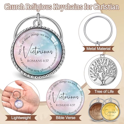 Image of Equsion 36 Pcs Christian Keychain Bulk Mini Bible Keychains,Classic