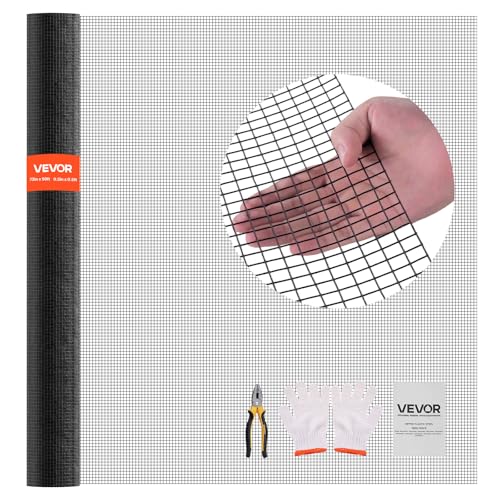 VEVOR Hardware Cloth 72 in x 50 ft, 1/2 in 19 Gauge Galvanized Wire Mesh Roll, Weather-Resistant Vinyl Coated Chicken Wire Fencing, Heavy Duty Welded Garden Plant Fencing for Rabbit Cage Snake Fence