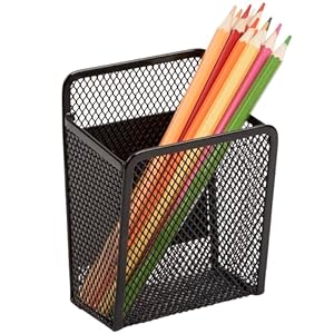 Magnetic Pen Holder – Magnetic Black Mesh Locker Cups, Organizational Supplies, Strong Magnet Storage Marker Pen Pencil Organizer for Refrigerator,Whiteboard,Locker Accessories