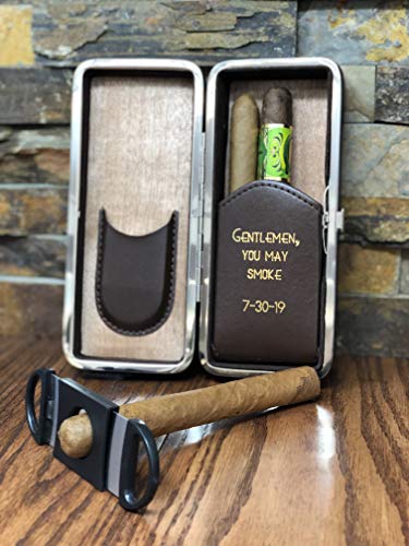 Personalized Leather Folding Cigar Case Custom Engraved3