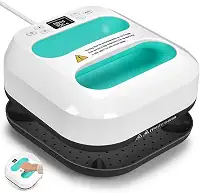 Mini Prensa Térmica, Prensa Térmica Portátil 25.4X25.4cm,110V, Controle Preciso de Temperatura, Com Base de Segurança Isolada, Prensa Térmica para T-shirts, Chapéus, Almofadas, etc