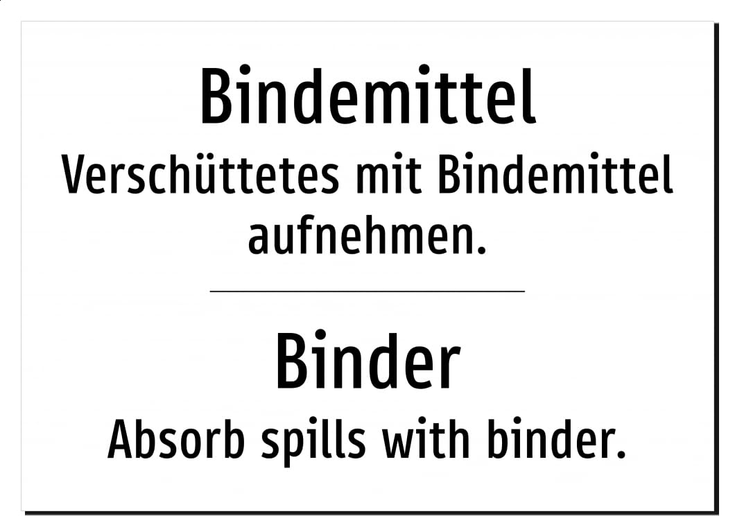50420-DEEN-T-08 | Bindemittel/Binder Schild Deutsch Englisch zweisprachig