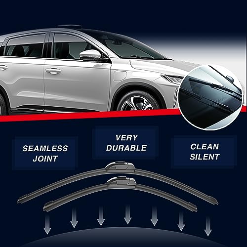 Image of 28 inch +16 inch Windshield Wiper Blades Replacement for Nissan Altima 2018 2017 2016 2015 2014 2013-2007 Maxima 2023-2009 U /J Hook Original Factory Quality Windshield Wiper Blades-Pack of 2