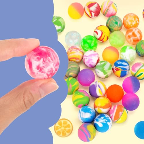 HAKACC Flummies für Kinder 50 Stück, 25mm Bunte Gummibälle Set für Karneval Mitgebsel, Hüpfball Füllung für Geburtstag Ostern Party