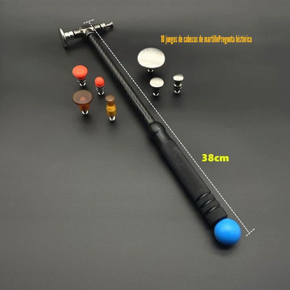Kit de reparación de abolladuras sin pintura, herramientas de golpe de martillo, para herramientas de eliminación de abolladuras de puerta de refrigerador de coche (11 piezas)