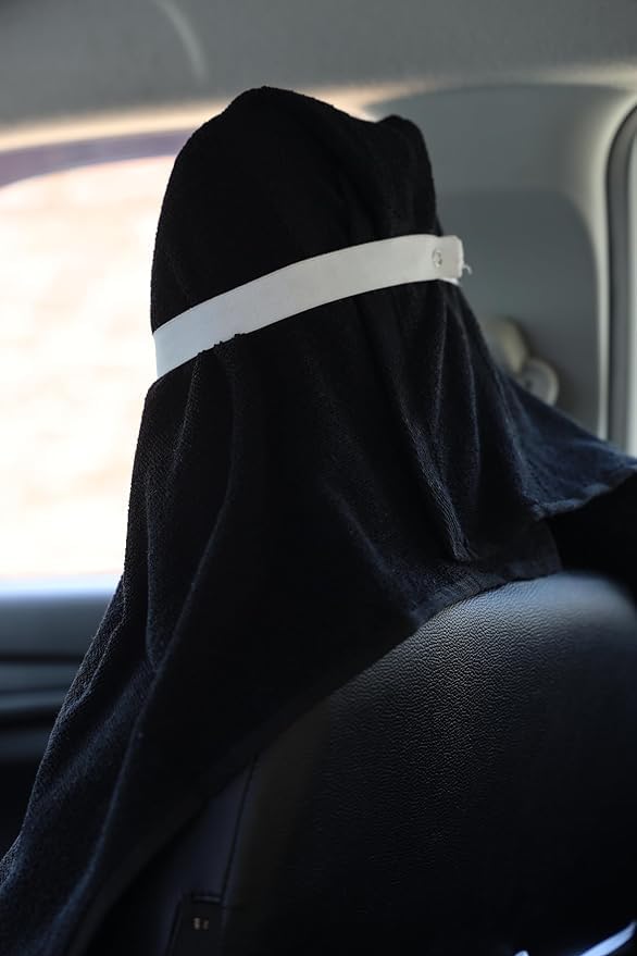 Image of Car Seat Cover, Towel Fabric, Elastic Fitting, Front Seat, Universal Fit for All Models, Pack of 2 (Black)