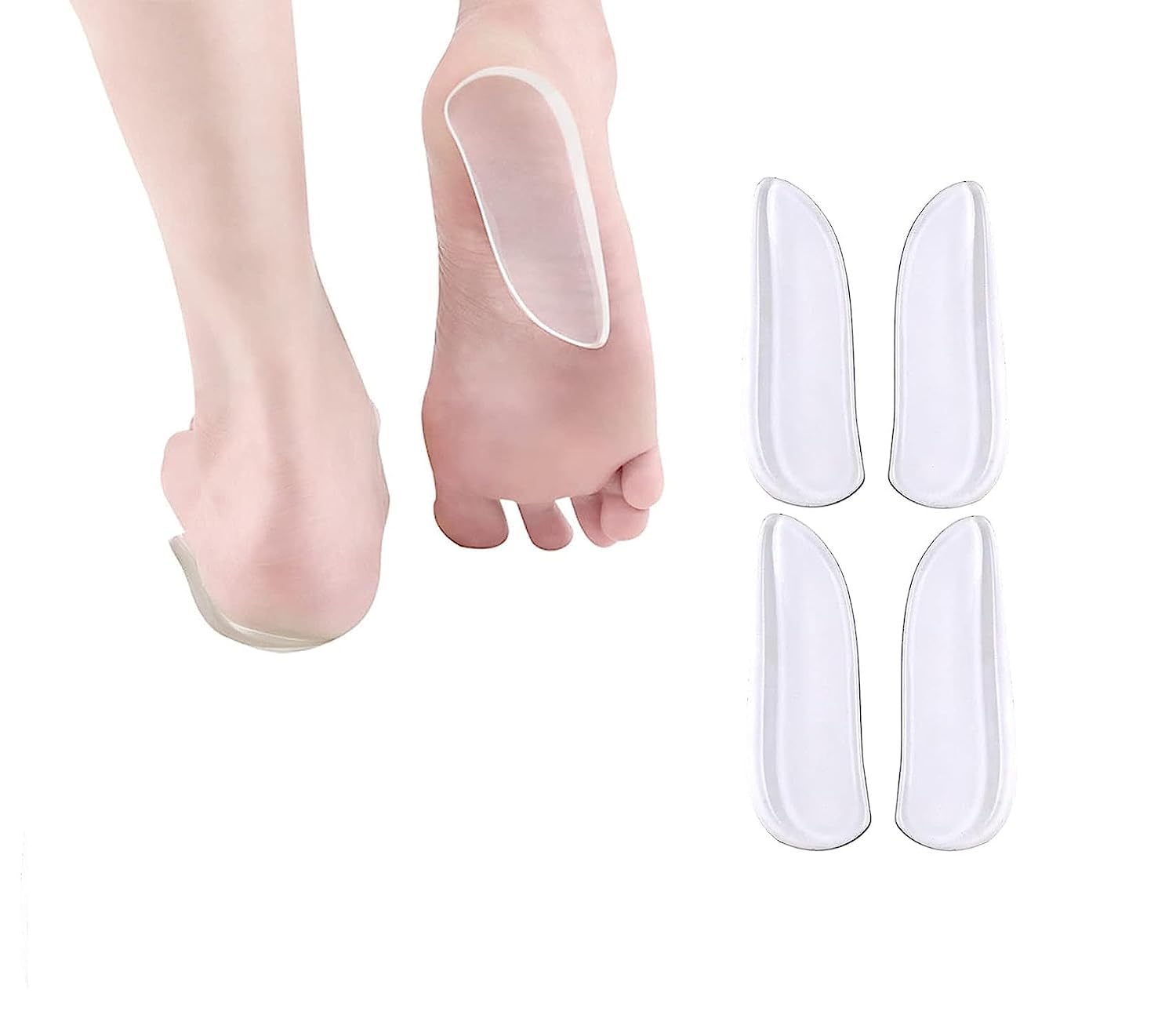 Generic 2 Pairs Medial & Lateral Heel Wedge Silicone Insoles - Corrective Adhesive Shoe Inserts for Foot Alignment, Knock Knee Pain, Bow Legs for Men and Women (B0CCF7F5WD) Amazon Price History, Amazon Price Tracker