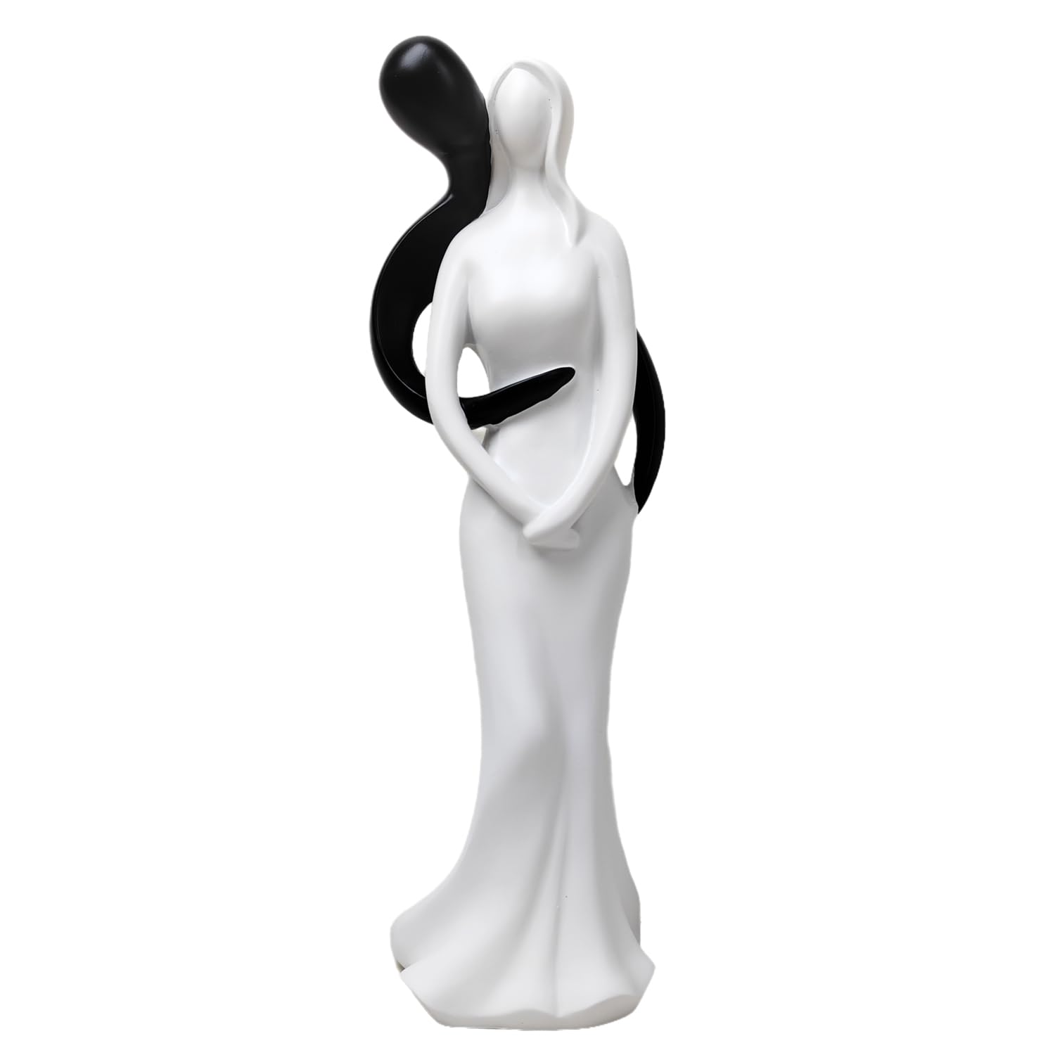 PIGPIGFLY Estatua de Pareja,Centro de Mesa Decorativo Salon,Escultura Abstracta, Decoración de Estantería,Figuras Decorativas,Decoracion Hogar,Decoracion Mesa Comedor（Blanco+Negro）