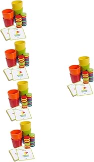 Toyvian 5 Conjuntos De Brinquedos De Reconhecimento De Cores Discos De Contagem Copo De Classificação De Madeira Jogo De Classificador De Madeira Brinquedos De Empilhamento De