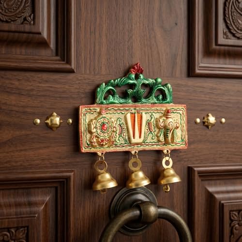 Image of KridayKraft Tirupati Door Hanging Shankh Chakra Namah Latkan Meenkari Decorative for Home,Office & Room,Also Gift for House Warming