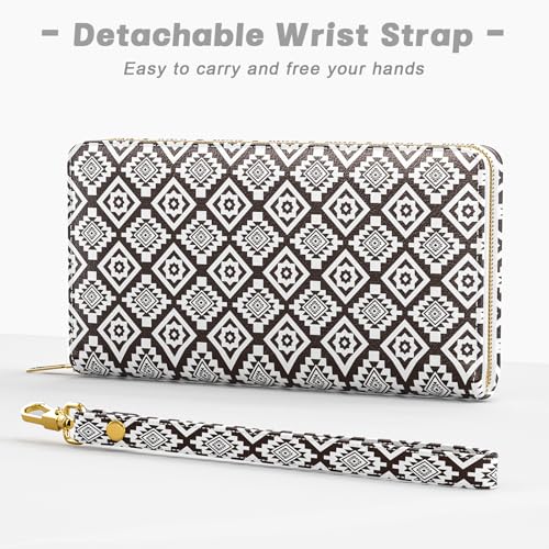 Image of Aiawoxc Womens Wallet, RFID Wristlet Wallets for Women, Ladies Clutch Purses, Large Travel Card Holder with Phone Holder | RFID
