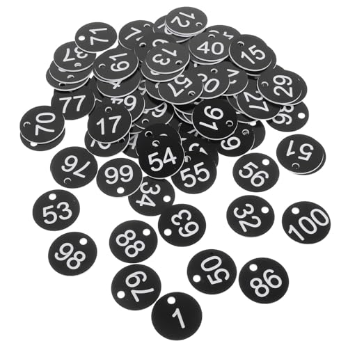 Etiquetas de plástico numeradas en negro para organizar almacenes