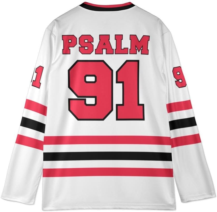 Psalm 91 Hockey Jersey, Number Psalm 91 Shirt, V-Neck