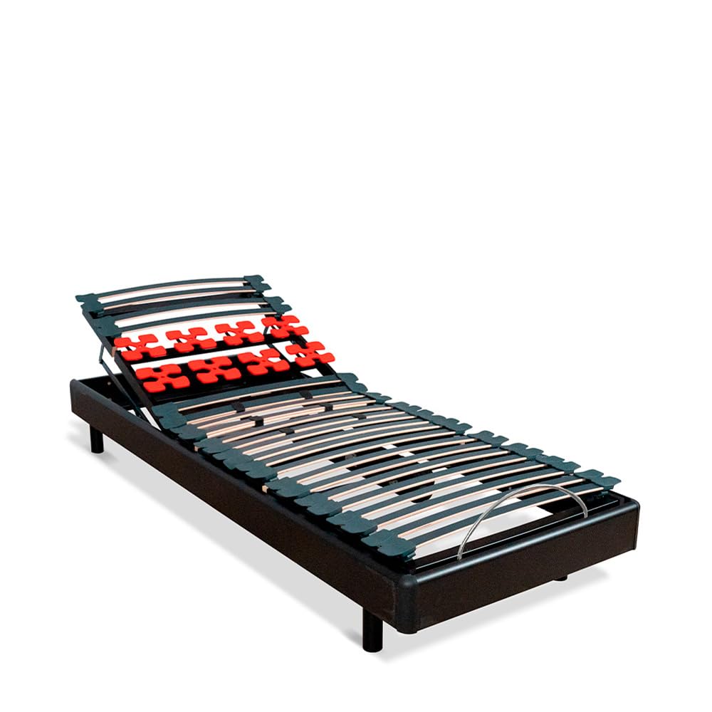 BELLECOUR Ensemble Sommier Électrique 80x200 cm + Matelas Mémoire de Forme 21 cm - Tête, Pieds et Buste relevables et télécommande Filaire - Fabriqué en France