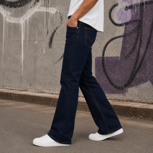 Image of THIRD QUADRANT Relaxed fit Denim Jeans for Men || Straight Leg Jean for man || Regular fit Blue Color Jeans