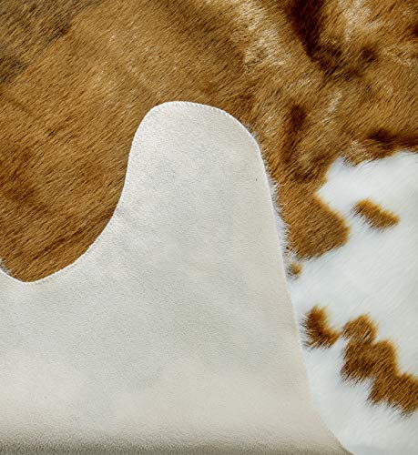 Chesserfeld Faux Cowhide Rug 5'X5' With Matching Faux Cowhide Pillow For Any Room, Genuine Look & Feel, Washable, No Odor, Cruelty-Free With Nonskid Backing, Boho, Farmhouse, & Country Décor #TOP1