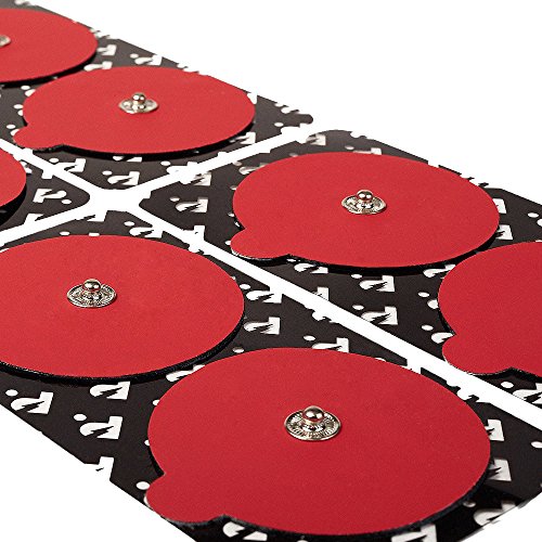 PowerDot 1.0 Replacement Electrode Pads - Red - Self Adhesive Electrode Pads - 4 Round Pads and 2 Rectangle Pads - Phone Controlled EMS for Targeted Muscle Training - Build Strength and Endurance