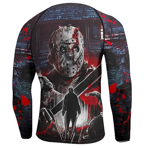 Print 3D Never Fade Compression Shirt Gift On Birthday, Mens Rash Guard Long Sleeve Michael Myers Boogeyman - XL3