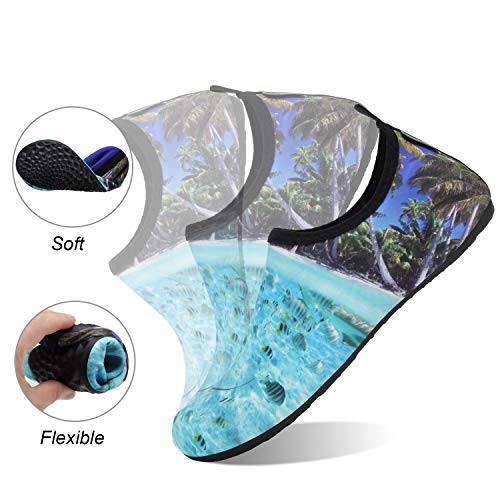 Image of WateLves Water Shoes for Womens Mens Barefoot Quick-Dry Aqua Socks for Beach Swim Surf Yoga Exercise New Translucent Color Soles